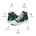 Busy Space - Women’s high top canvas shoes Womens High Top Shoes Outside Australia Printed Offshore