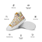 Coffee - Women’s high top canvas shoes Womens High Top Shoes Outside Australia Printed Offshore