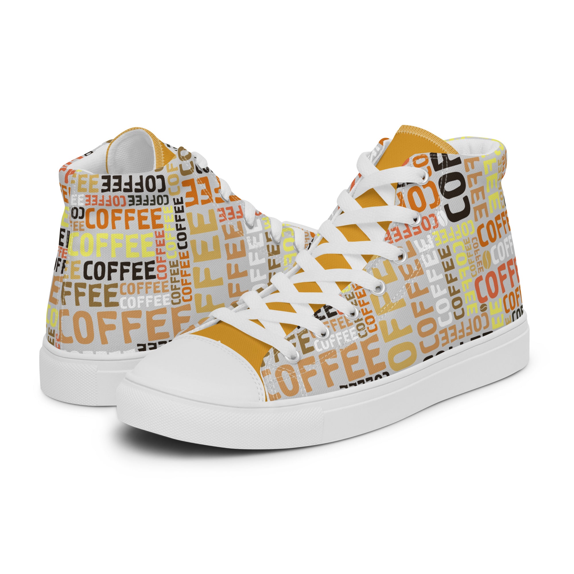 Coffee - Women’s high top canvas shoes Womens High Top Shoes Outside Australia Printed Offshore