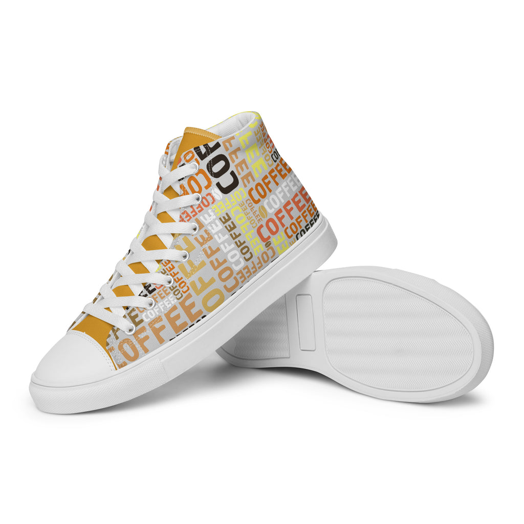 Coffee - Women’s high top canvas shoes Womens High Top Shoes Outside Australia Printed Offshore