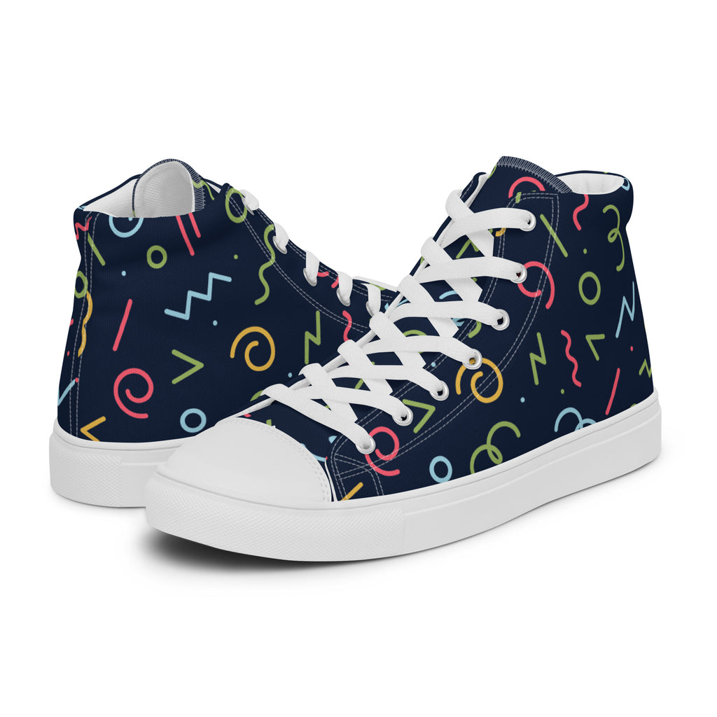 Squiggles - Women’s high top canvas shoes Womens High Top Shoes Outside Australia Printed Offshore