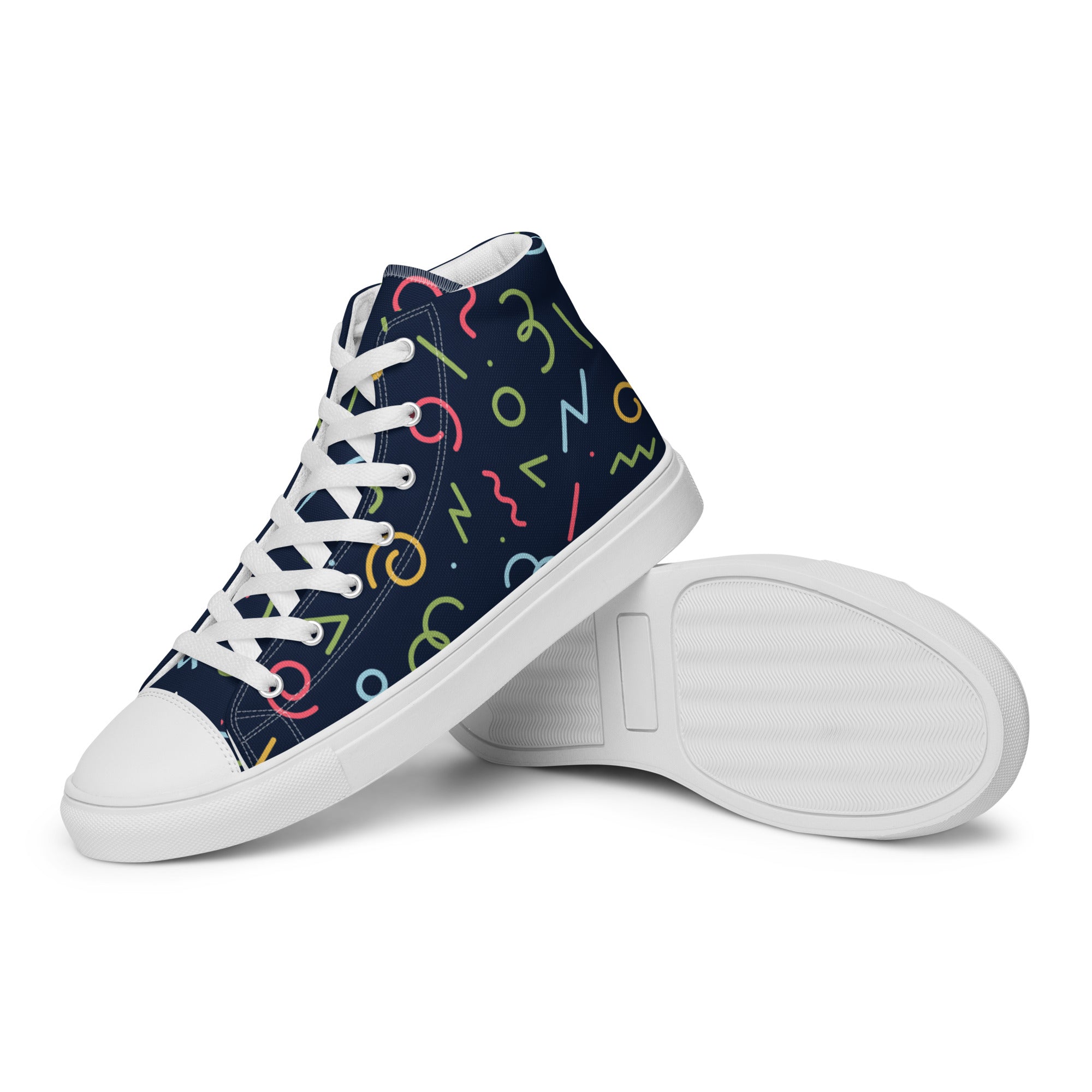 Squiggles - Women’s high top canvas shoes Womens High Top Shoes Outside Australia Printed Offshore