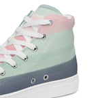 Pastel Stripes - Women’s high top canvas shoes Womens High Top Shoes Outside Australia Printed Offshore