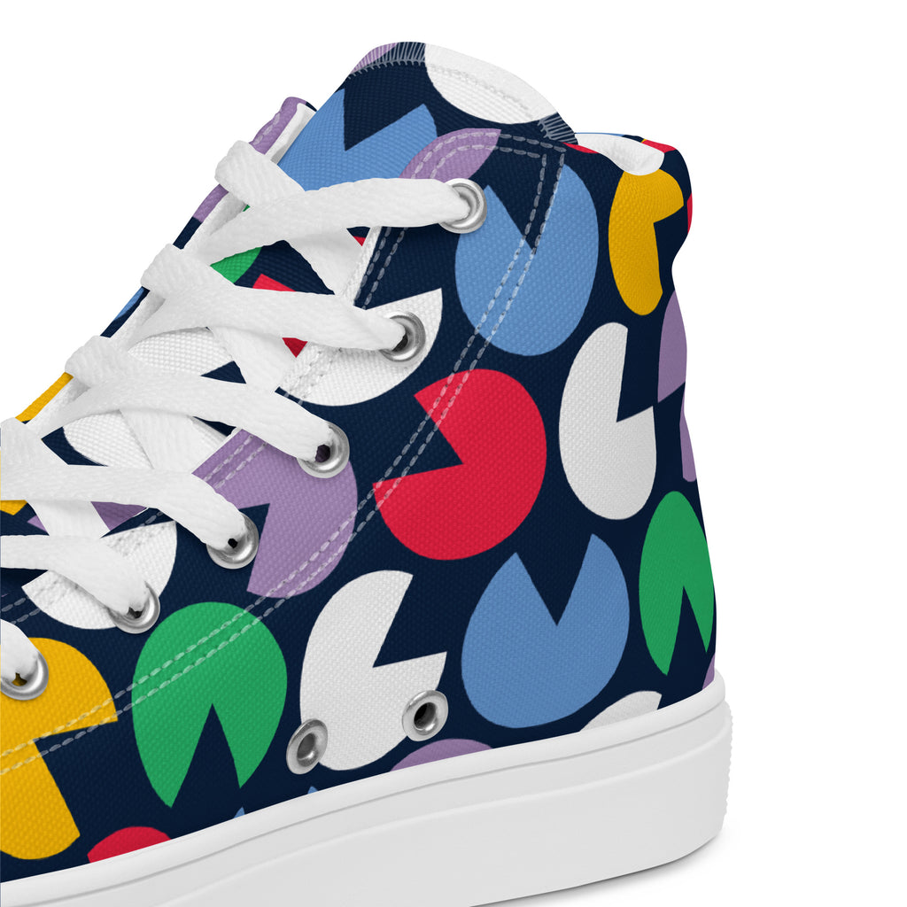 Hungry Circles - Women’s high top canvas shoes Womens High Top Shoes Outside Australia Printed Offshore