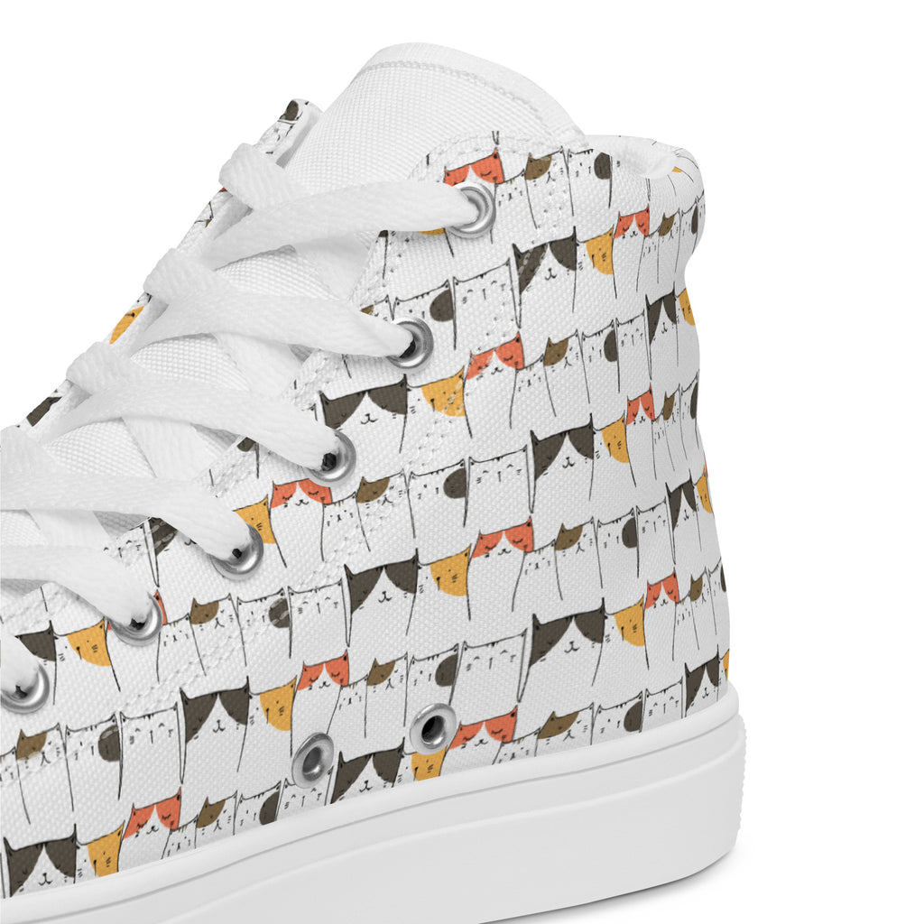 Cat Line - Women’s high top canvas shoes Womens High Top Shoes Outside Australia Printed Offshore