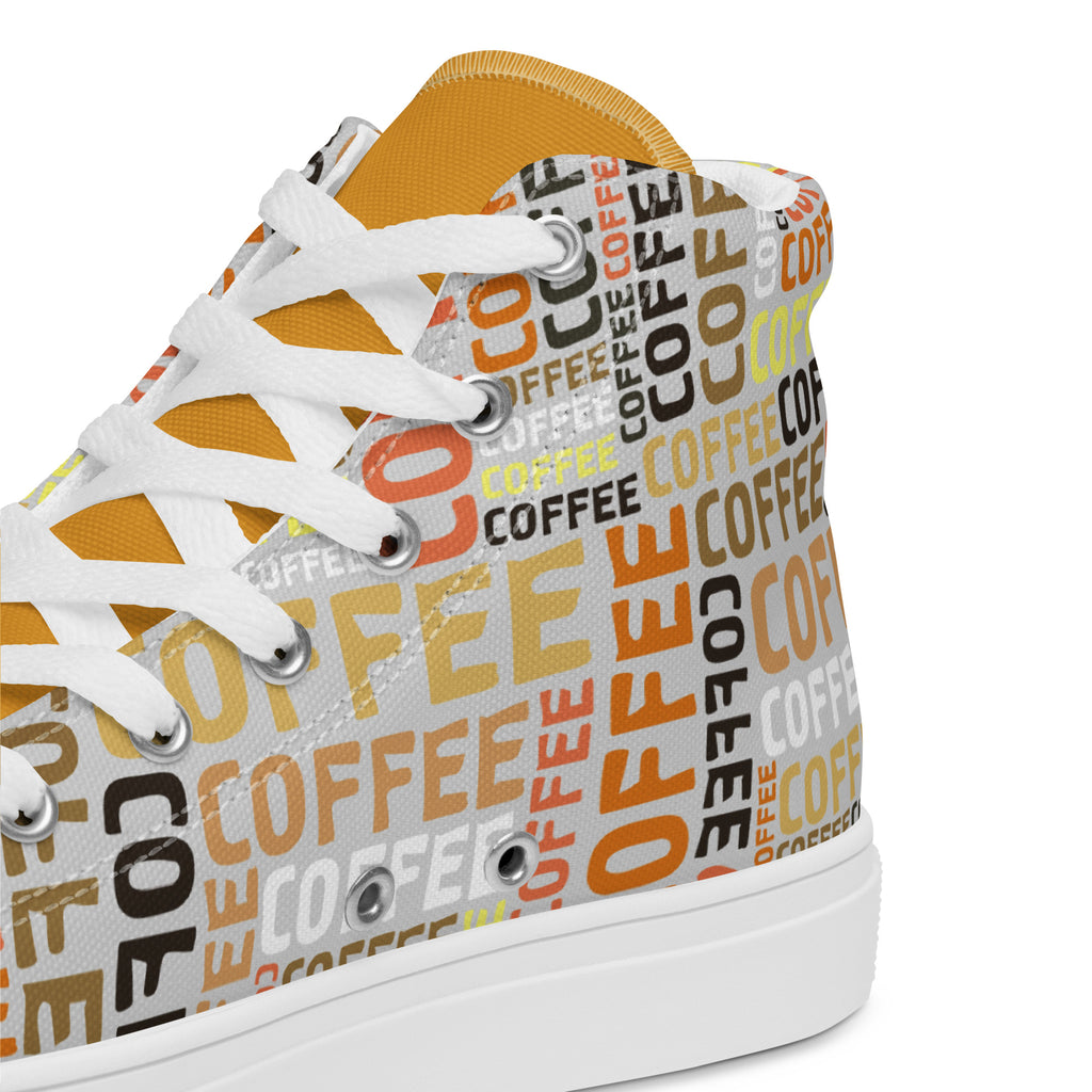 Coffee - Women’s high top canvas shoes Womens High Top Shoes Outside Australia Printed Offshore