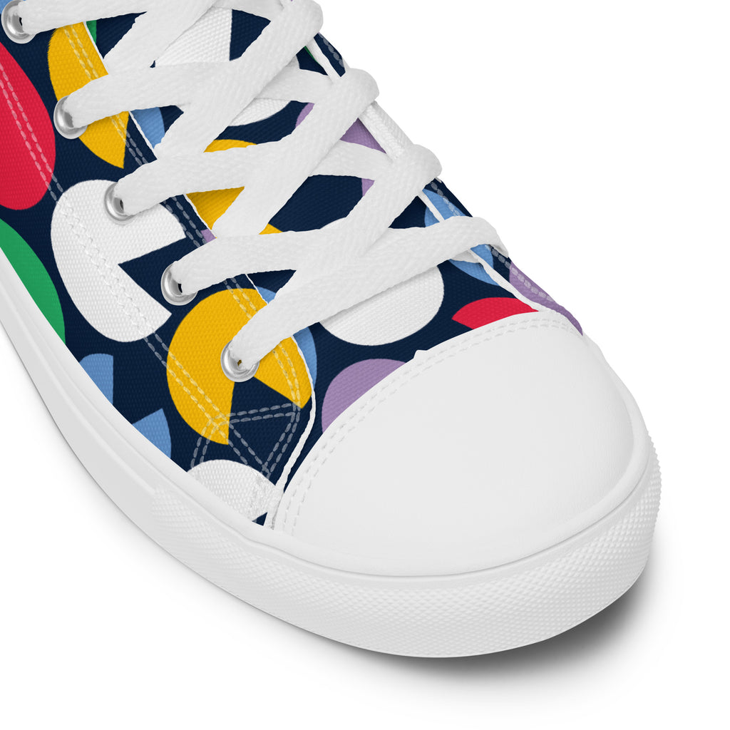 Hungry Circles - Women’s high top canvas shoes Womens High Top Shoes Outside Australia Printed Offshore