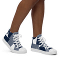 Blue Geometric - Women’s high top canvas shoes 12 Womens High Top Shoes Outside Australia Printed Offshore