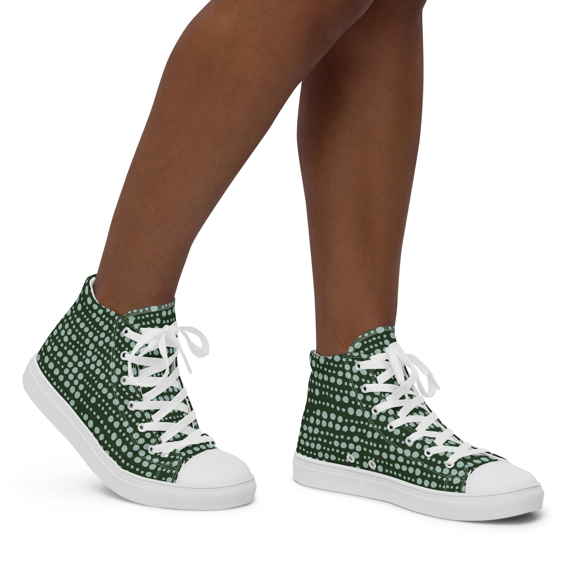 Go Green - Women’s high top canvas shoes 12 Womens High Top Shoes Outside Australia Printed Offshore