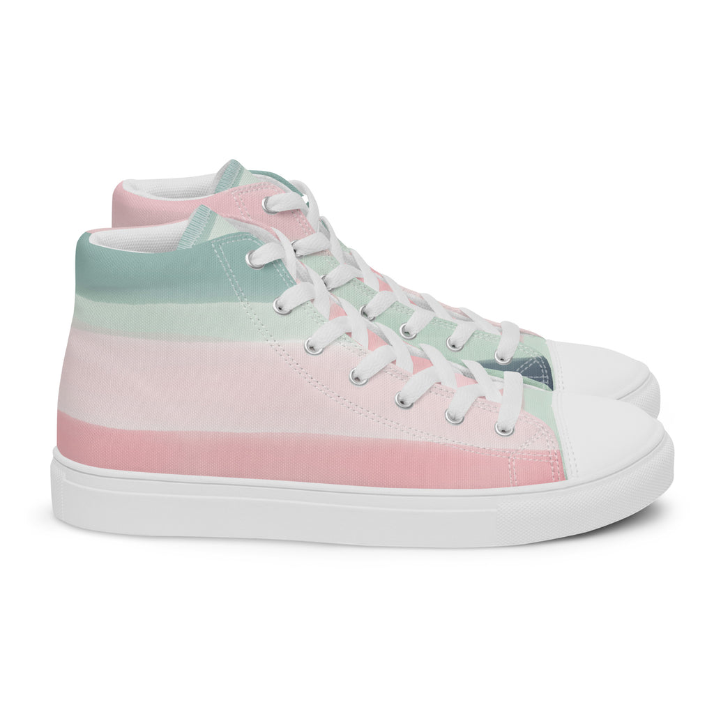 Pastel Stripes - Women’s high top canvas shoes Womens High Top Shoes Outside Australia Printed Offshore