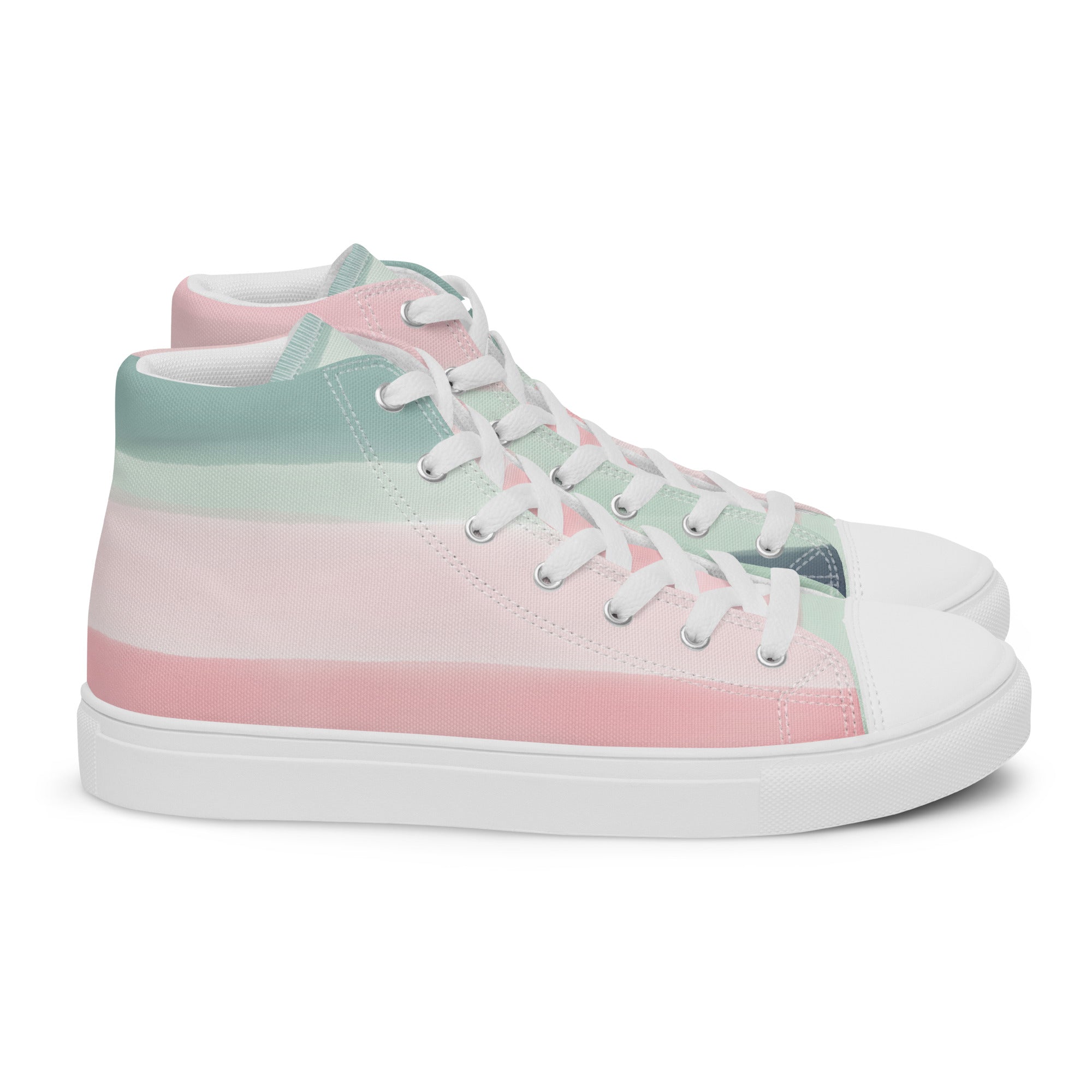 Pastel Stripes - Women’s high top canvas shoes Womens High Top Shoes Outside Australia Printed Offshore