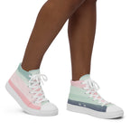 Pastel Stripes - Women’s high top canvas shoes Womens High Top Shoes Outside Australia Printed Offshore