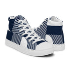 Blue Geometric - Women’s high top canvas shoes Womens High Top Shoes Outside Australia Printed Offshore