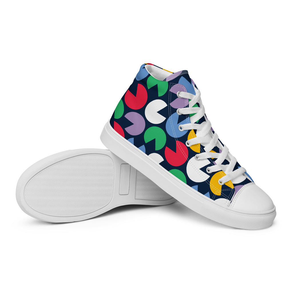Hungry Circles - Women’s high top canvas shoes Womens High Top Shoes Outside Australia Printed Offshore