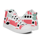Pink Geometric - Women’s high top canvas shoes Womens High Top Shoes Outside Australia Printed Offshore
