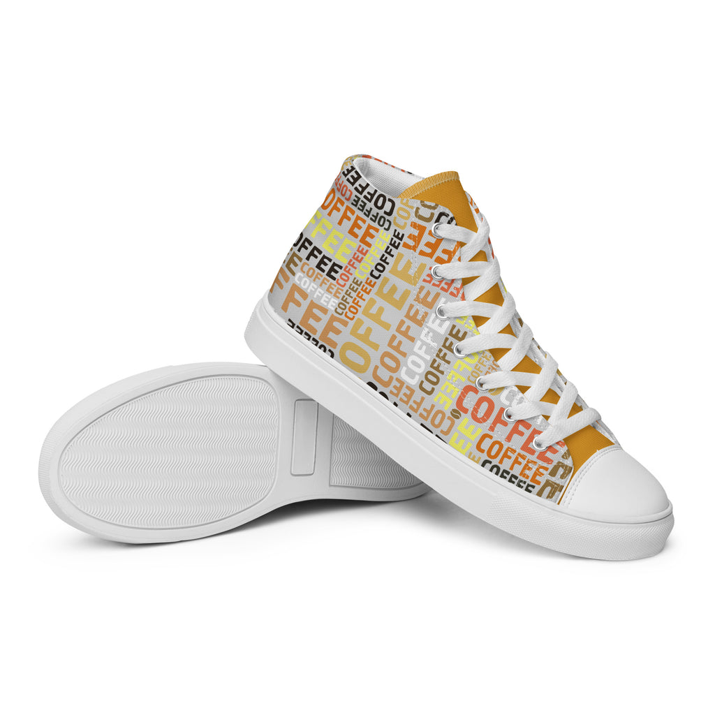 Coffee - Women’s high top canvas shoes Womens High Top Shoes Outside Australia Printed Offshore