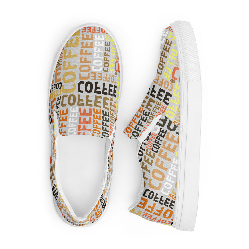 Coffee - Women’s slip-on canvas shoes Womens Slip On Shoes Coffee Printed Offshore