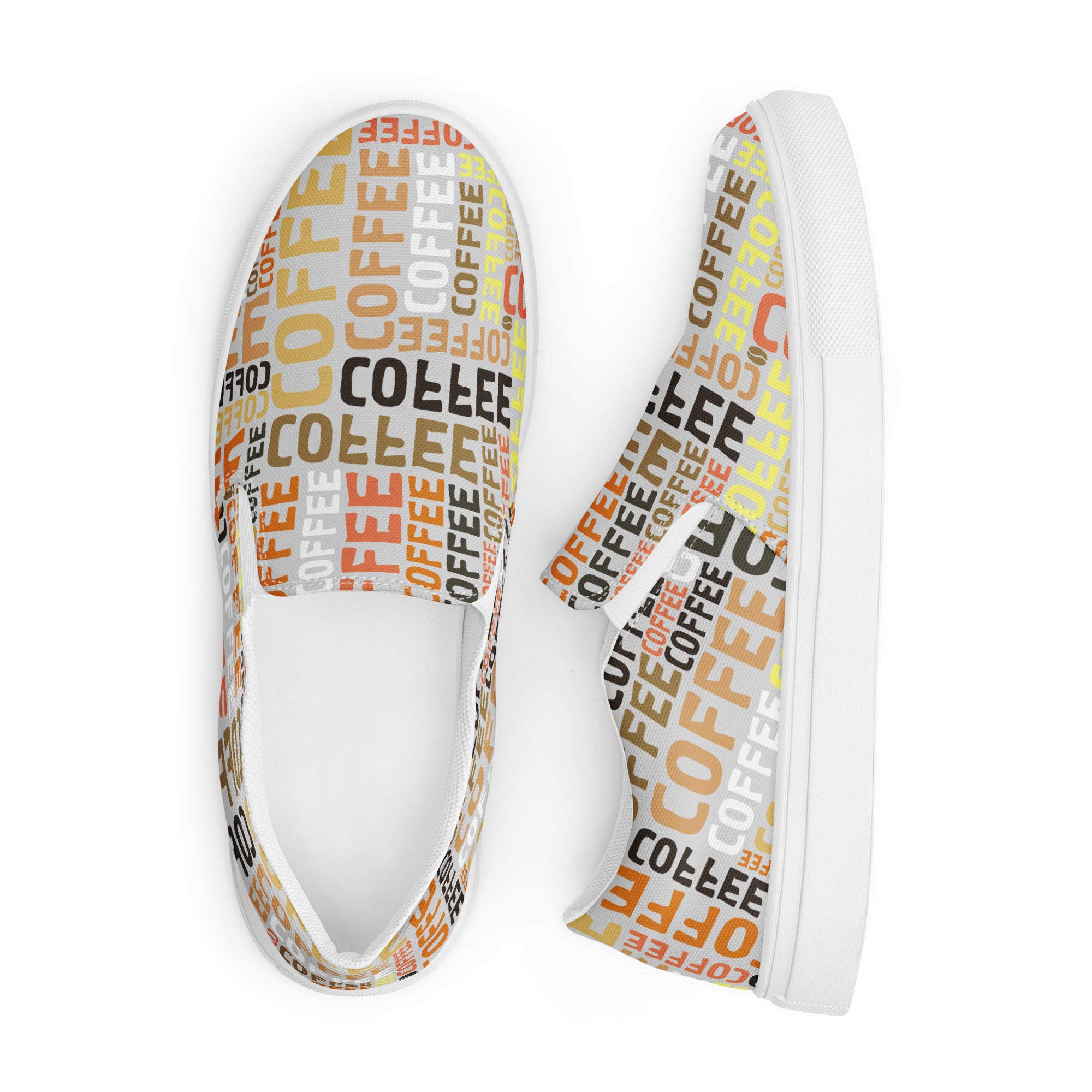 Coffee - Women’s slip-on canvas shoes Womens Slip On Shoes Coffee Printed Offshore