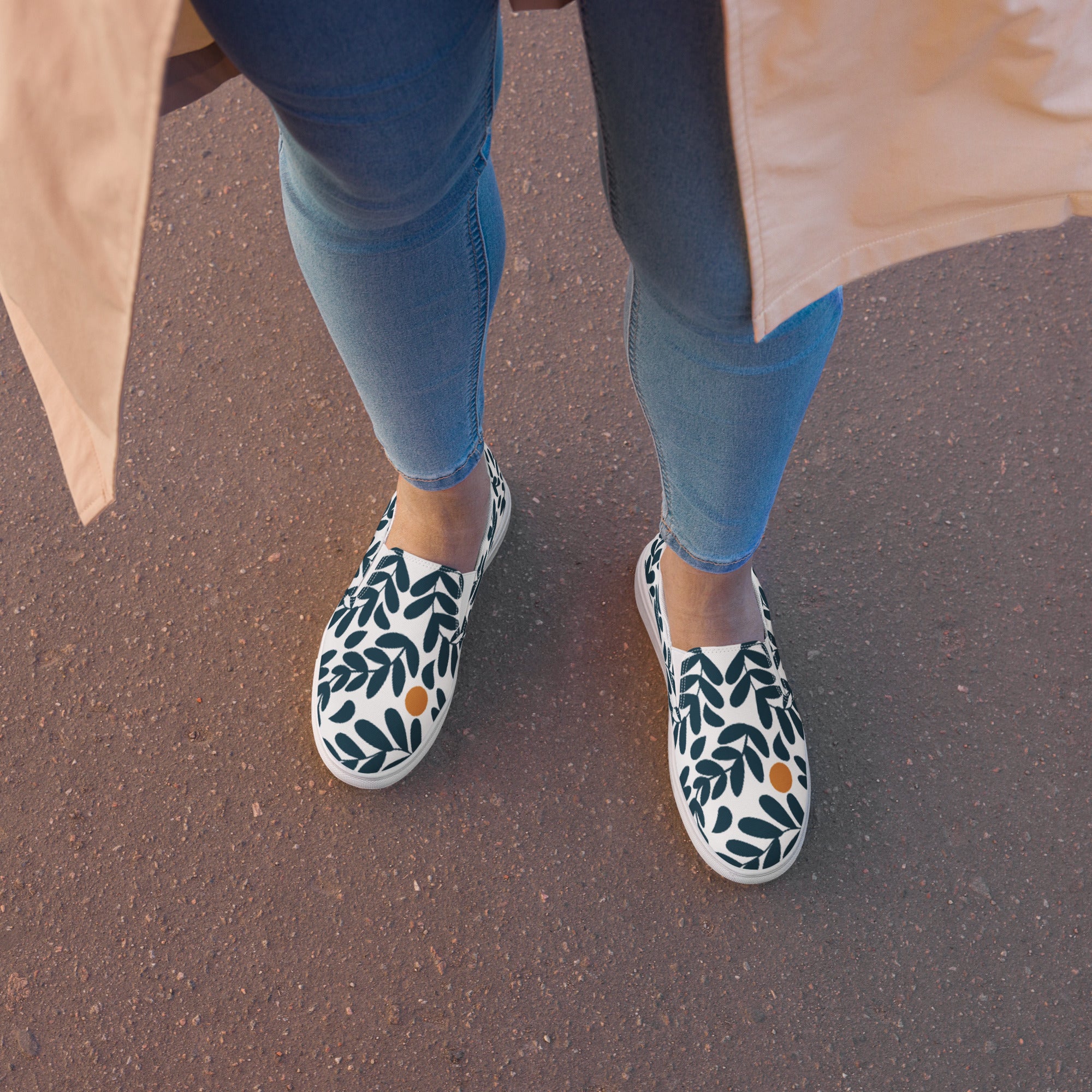 Foliage - Women’s slip-on canvas shoes Womens Slip On Shoes Printed Offshore