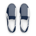 Blue Geometric - Women’s slip-on canvas shoes Womens Slip On Shoes Printed Offshore