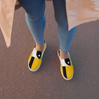 Yellow, Green And Black Geometric - Women’s slip-on canvas shoes 12 Womens Slip On Shoes Printed Offshore