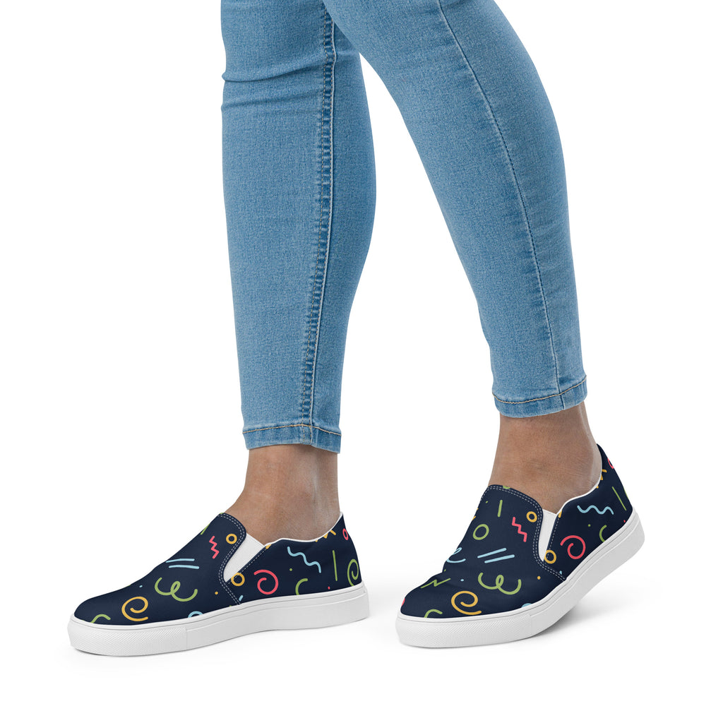 Squiggles - Women’s slip-on canvas shoes Womens Slip On Shoes Printed Offshore