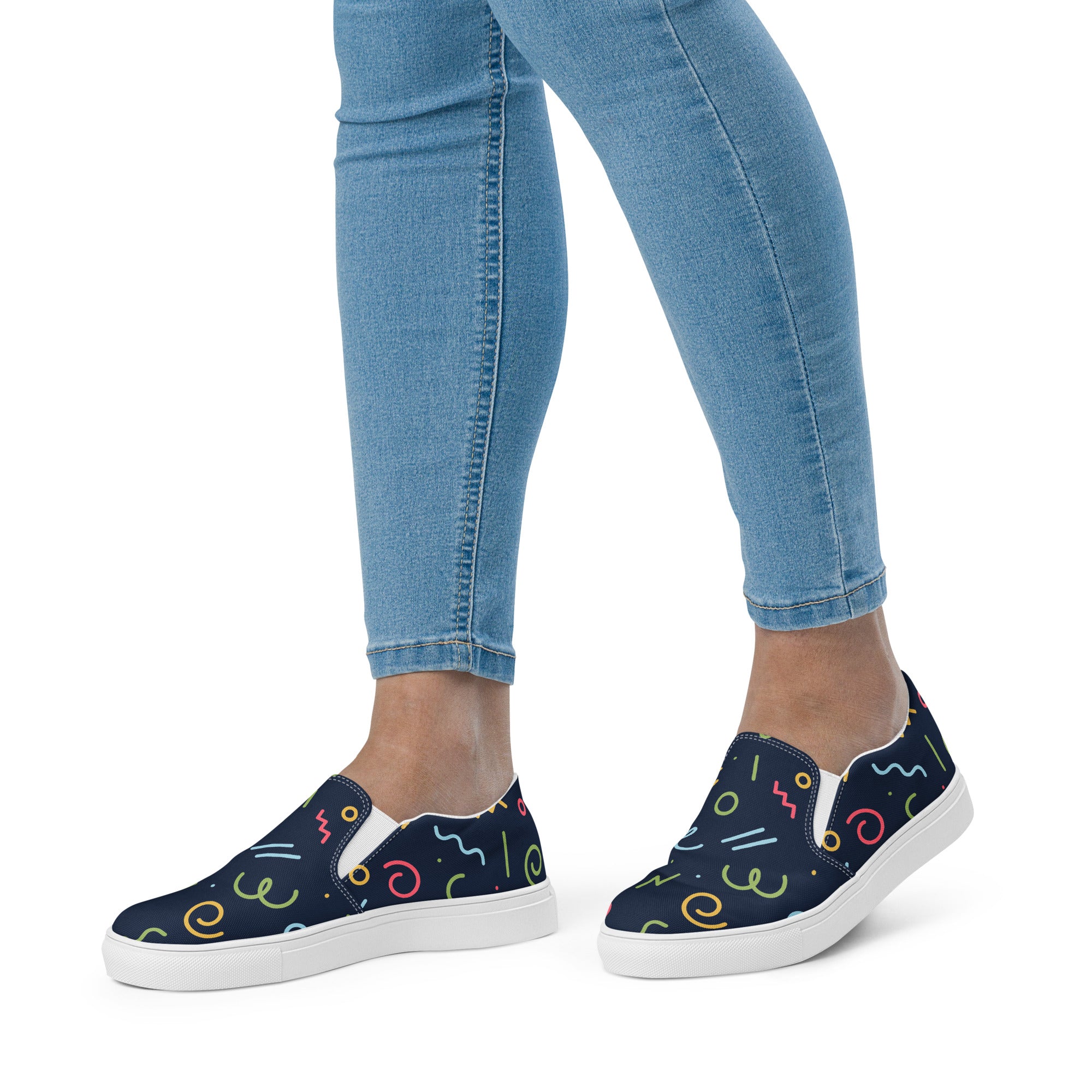 Squiggles - Women’s slip-on canvas shoes Womens Slip On Shoes Printed Offshore