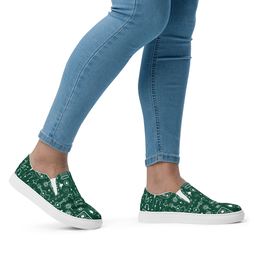 All The Music - Women’s slip-on canvas shoes Womens Slip On Shoes music Printed Offshore