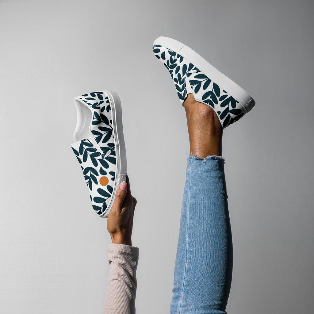 Foliage - Women’s slip-on canvas shoes Womens Slip On Shoes Printed Offshore