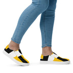 Yellow, Green And Black Geometric - Women’s slip-on canvas shoes Womens Slip On Shoes Printed Offshore